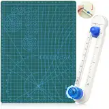 Kreisschneider Papier Schneidematte Set Circle Cutter Kreisförmiger Papierschneider Verstellbarer mit A4 Cutting Mat für DIY-Grußkarten Schneidet Verschiedene Arten von Papier