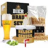 Heldengenuss - Bierbrauset Weizen - 5L Bier - [Echtes Brauerlebnis] - Bier brauen Set Mit Videoanleitung - Bier Geschenke für Männer