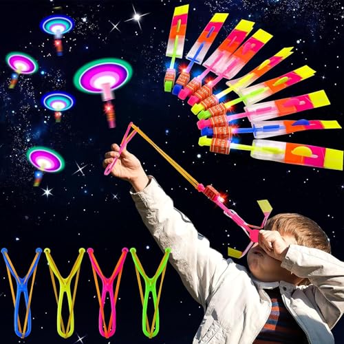 COLEESON 20 Stück LED Leuchtspielzeug Partyartikel, Helikopter Fliegen Spielzeug, Leuchtspielzeug Schleuder, Kindergeburtstag Partygeschenke, Partyzubehör und Goodie Bag Stuffers (A)