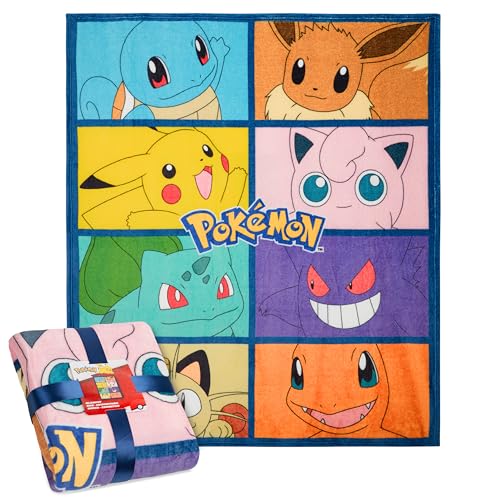 Pokemon Kuscheldecke, Decke Kinder Teenagers, Kuscheldecke Flauschig, 130x150 cm