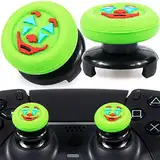 Playrealm FPS Thumbstick Extender &Textur Gummi Silikon Griffabdeckung Thumb Grip Aufsätze 2 Sätze für PS5 Dualsenese & PS4 Controller(Joker Green)