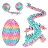 Olee Odee Dracheneier 3D-gedruckte Fidget-Spielzeuge für Erwachsene Überraschungsgeschenke für Kinder Freunde Kollegen Geburtstag Halloween Weihnachten Ostern Festgeschenke (Pastell-Regenbogen)