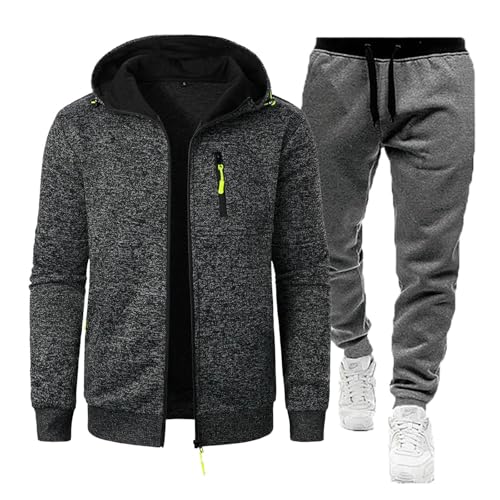 Black Friday Angebote 2024 Ab Wann Jogginganzug Herren 2 Teilig Jogginganzug Trainingsanzug Atmungsaktiv Tracksuit Freizeitanzug Wanderhose Baumwolle Übergangs Sportanzug Tracksuit(#C Dark Gray,XL)