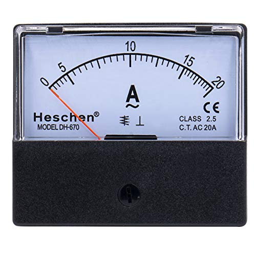 Heschen Rechteckiger Stromzähler, Amperemeter, DH-670, AC 0–20 A, Klasse 2,5, CE-gelistet