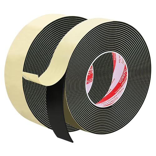 2 Stück Filzband Selbstklebend(5M*2.5 cm), Frei zu Zerlegen und Anzupassen für Filz Selbstklebend, Breiter Filzband mit Starkem Kleber, für Möbelgleiter, Kratzschutz Schalldämmung(Schwarz)