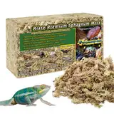 Riare 400g Prämie Sphagnum Moss for Reptiles Natürlich Terrarienmoos Ziegel für Reptilien Lebendes Frösche Schlange Torf Torf Bettzeug Leopard Tiger Schildkröte Annose Orchideen Pflanzen(400g)