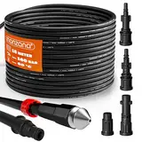 DEUBA® Rohrreinigungsschlauch 15m 160 Bar 4 Hochdruckreiniger Adapter mit Kärcher kompatibel Rohrreinigungsset Abflussreiniger Rohrreiniger Schlauch