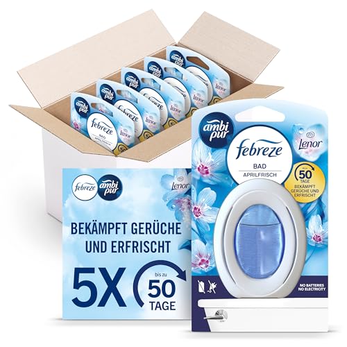 Febreze Lenor Aprilfrisch Bad Lufterfrischer, Kontinuierliche Geruchsbekämpfung Und -verhinderung, 5 Stück