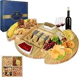 Louis Donné Käsebrett mit Käsewerkzeugen, Käseplatte Charcuterie-Brett-Platten-Set Serviertablett für Weincracker Brie und Fleisch, großer Dicker Holzserver, Hauswärmgeschenk für Feinschmecker…