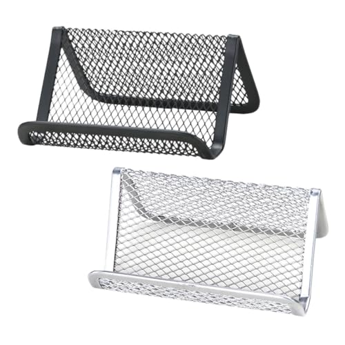 HOMSFOU Kartenhalter Desktop 2pcs Visitenkarten Display-ständer Metall Schreibtisch Name Kartenhalter Karte Organisation Rack