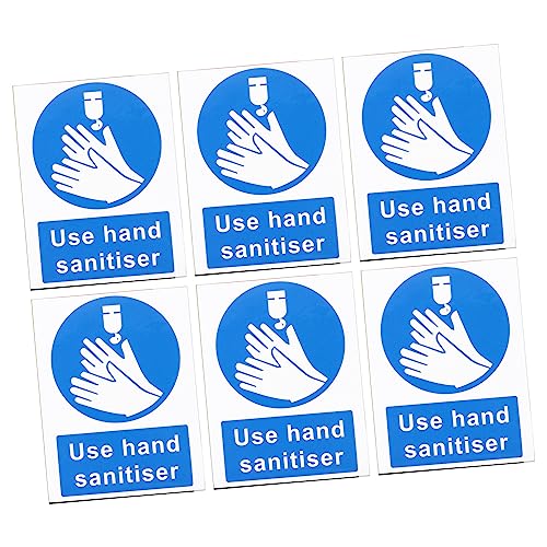 COHEALI 6st Aufkleber Für Plakat Zur Handhygiene Arbeitsaufkleber Aufkleber Zum Händewaschen Waschen Sie Ihre Hände Poster Hand Aufkleber Kinderaufkleber Pvc