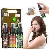 Furzspray, 3 Stück Stinkbomben Extrem Set | Novelty Prank Spray, Pupsspray für Erwachsene, Furzspray Extrem Fart Spray, Scherzartikel mit Sicherem Geruch, Fart Spray Extra Strong, 90 Ml Fart Spray