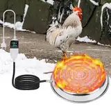 MOGOULUA Heizplatte für Geflügeltränke Hühner 30cm Hühnertränke Beheizte Basis Wassererhitzer mit Temperaturregelung Hühner Warmwasserbereiter für Hühnerstall