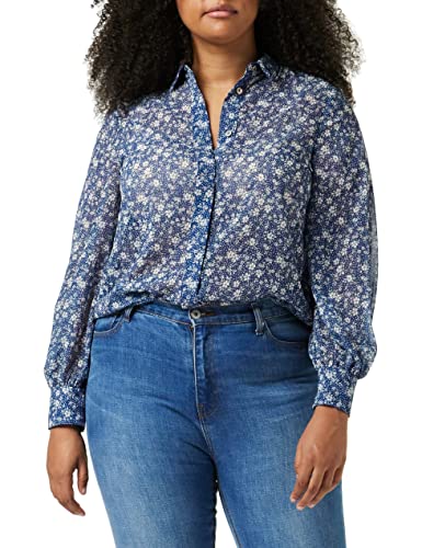 Louche Damen Byron-Primary-Daisy Hemd mit Button-Down-Kragen, blau, 40