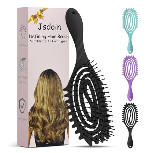 Haarbürste ohne Ziepen, Entwirrbürste auch für Locken & Lange Haare Locken Bürste Detangler für Damen -Bürste -Spiralfeder Haarbürsten Hair Brush (Schwarz)