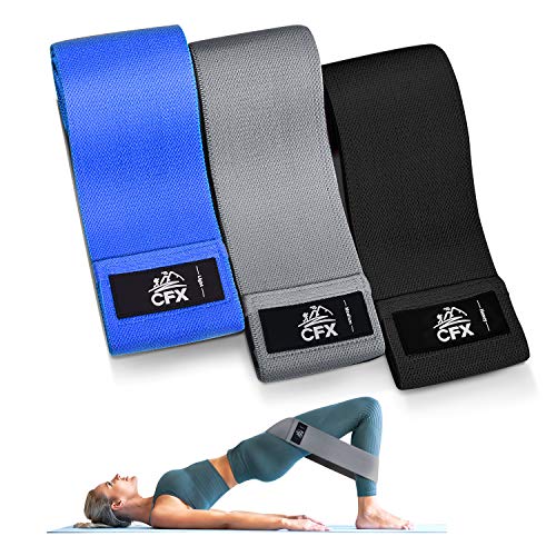 CFX Resistance Hip Bands, Fitnessbänder Set Yogagurt in 3 Zugkraftstärken Trainingsband Yogaband ALS Widerstand und Unterstützung fürs Beintraining, Krafttraining und Klimmzüge