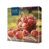 PAW - Servietten 3-lagig (33 x 33 cm) I 20 Stück I Perfekt für Geburtstage, Partys, Meetings I Herbst Tischdekoration I Bunte Papierservietten - Apfel Korb Herbstgarten I Autumn Apples