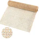 Kleemeiero Rattan-Gurtband 35 x 100cm Cane Webbing Rattan Roll Natürliche Rattan Geweberolle Gewebtes Offenes Rattan Geflecht Möbel Wiener Geflecht Gewebtes Rattanblech für Möbel Stühle Schränke