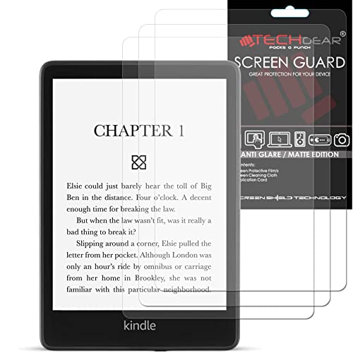 TECHGEAR 3 Stück Anti Glare Matt Displayfolie Kompatibel mit Amazon Kindle Paperwhite 5 / Paperwhite Signature/Paperwhite Kids 6,8" (2021 11. Generation) Full folie, Matte Blendschutz Schutzfolie