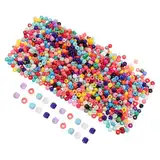 DOITOOL 5000 Stück Kreuzstichperlen Schmuck Armbänder Basteln Kleine Bunte Perlen DIY Projekt Lose Bunte Abstandsperlen Kleine Abstandsperlen Saatgutversorgung Halskette