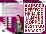 Ideen mit Herz Color Bügeltransfers, DIN A4, ABC, Alphabet | Buchstaben auf Transfer-Folien für Textilien wie T-Shirts & Taschen | Transfer-Bilder einfach aufbügeln | DIY Textildesign (dunkelrot)