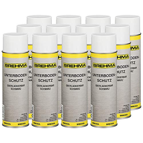 BREHMA 12x Unterbodenschutz Steinschlagschutz Spray schwarz 500ml UBS