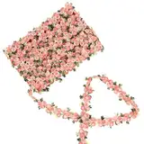 5 Yards Spitzenband Florale Spitzenborte Blumenband Rose Borten und Bänder zum Nähen Paspelband zum Nähen Stickerei Zierband zum Nähen für Stoffdekoration Nähen Basteln Vorhänge Kleidung(520 cm)