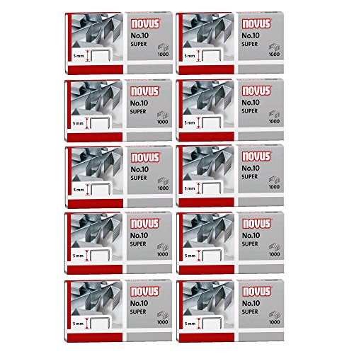 10er Pack Novus Heftklammer No.10, 1000er Päckchen für ür B 10 FC, 10 FC Professional, 10 Professional, 100EL, 10EL (10, 1000er Päckchen | No. 10 super)