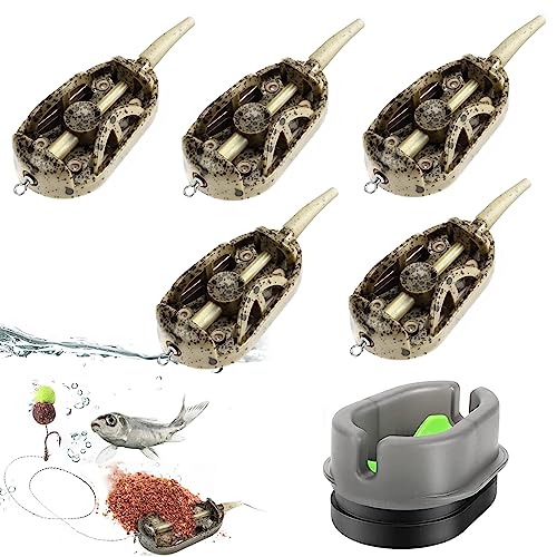 Method Feeder, 6 Stück Fishing Inline Feeder Set Karpfen Angeln Feeder Karpfen Zubehör Feeder Zubehör Angelzubehör mit 20g,30g,40g,50g,60g