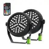 Telbum Wiederaufladbar Stroboskop, Disco Licht Batteriebetrieb RGB 54LED Stroboskop Blitzer mit Fernbedienung, Blitzlicht Halloween Sound Aktiviert Party Lichter für DJ Weihnachten Hochzeit 2Pack