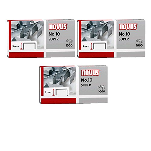 Novus Heftklammer No.10, 1000 Stück (3er Pack)