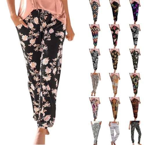 leichte Sommerhose Damen Weisse Hose leinen Kleidung Damen Hosen mit Gummizug Damenhose schwarz flatterhose Weite Sommerhose Culotte Hose Damenbekleidung leinen Hosenrock sommerlicher Linen