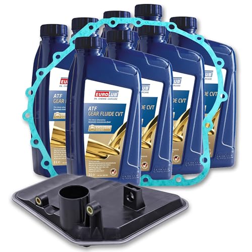 BESTPRICE 1x Hydraulikfiltersatz für Automatikgetriebe inkl. Dichtung & Getriebeöl 8l CVT Kompatibel mit A udi A4 B6 (8E2, 8E5, 8H7), B7 (8EC, 8ED, 8HE), A6 C5 + C6, A8 D3, SEAT EXEO