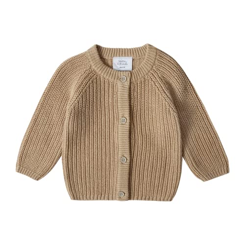 Stellou & friends Cardigan-Strickjacke für Mädchen und Jungen | Hochwertige Baby-Kleidung aus 100% Baumwolle | Gr. 74/80 - Beige