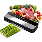 Vakuumiergerät, Vakuumierer 5 in 1 für Sous Vide Kochen und Lebensmittel Bleiben bis zu 7x Länger Frisch, 30 Vakuumbeutel Inklusive-Schwarz