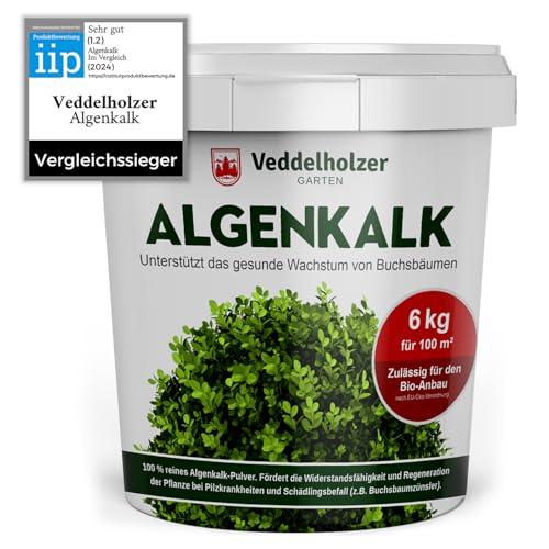 DER SIEGER 09/2020 Veddelholzer 6kg Bio Algenkalk 100% reines Pulver aus Meeresalgen stärkt Widerstandskraft & Regeneration des Buchsbaum beim Buchsbaumzünsler Buchsbaumdünger Naturdünger Spritzmittel