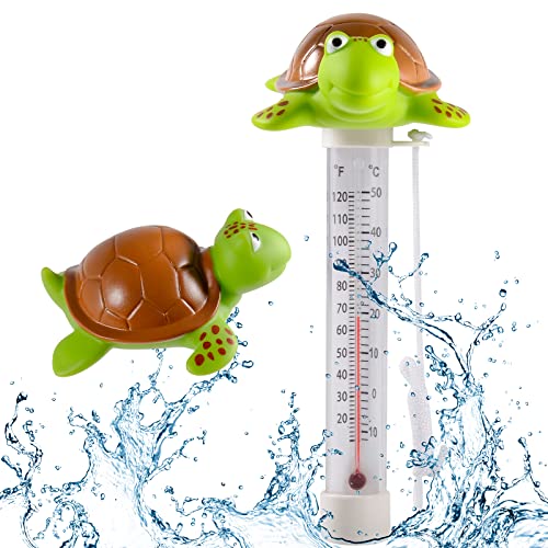 Schwimmendes Wasserthermometer, Schwimmbad Thermometer, Cartoon-Wassertemperatur Thermometer, Bruchsicheres Schwimmbadthermometer mit Seil, Geeignet für Whirlpools im Innen- und Außenbereich, Pools