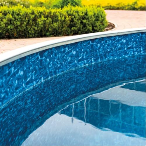 poolomio® Poolinnenfolie blau Marmor für Rundbecken 360 x 110 cm | 0,35 mm Stärke | Innenhülle Pool aus hochwertigem PVC | Ersatzfolie mit 10 cm Überlappung