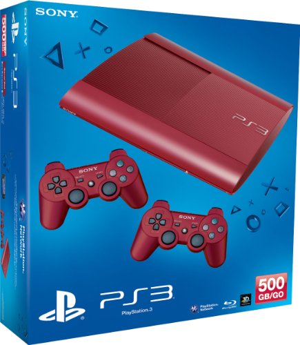 PlayStation 3 - Konsole Super Slim 500 GB rot (inkl. 2 DualShock 3 Wireless Controller rot)