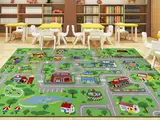 Capslpad Klassenzimmer Teppich 200x300cm Kinder Teppich für Grundschule Kinder Spielteppich für Kleinkind Spielzeug Autos Teppiche Straßenverkehr Teppich für Spielzimmer Schlafzimmer Vorschule Dekor