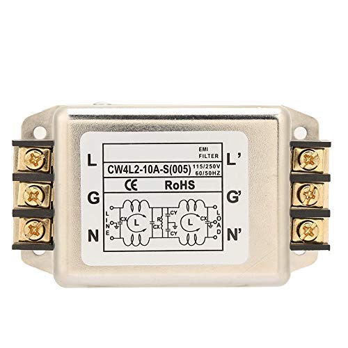 Telituny Netzfilter-115V/250V 10A 50/60Hz Einpoliger/zweipoliger einphasiger Stromleitungs-EMI-Filteranschluss