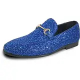 bravo! Herrenschuhe, Abschlussball, Slipper, Schnürschuh, Oxford, Zehenkappe mit Metallic-Glitzer, für Hochzeit, Abschlussball, Schwarz, Blau, Grün, Gold, Rosa, Zinn, Lila, Silber, Rot, Blau, 42 EU