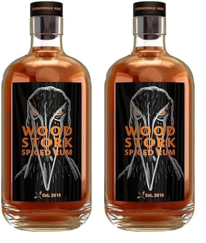Wood Stork Schwarzwald Spiced Rum | Gebrannt im Schwarzwald, verfeinert mit exotischen Aromen aus Übersee (40% vol) | 1 x 0,5l (Packung mit 2)