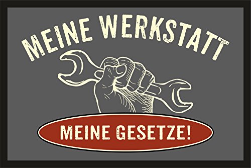 RAHMENLOS Fußmatte Türmatte Schmutzfangmatte mit Motiv: Meine Werkstatt 223