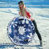 Aufblasbare Schlitten, Diealles Shine 47 Zoll Snow Tube Schlitten Aufblasbar für Erwachsene und Kinder, Schlitten Erwachsene Wintersport Spielzeug