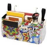 FRODOTGV Talavera Nachttisch-Caddy, Bett-Organizer, Ornament, Keramik, hängende Bett-Organizer, Aufbewahrungstasche für Kopfteile, Etagenbetten, Schlafsaal, Buch, Telefon, Zeitschriftenhalter