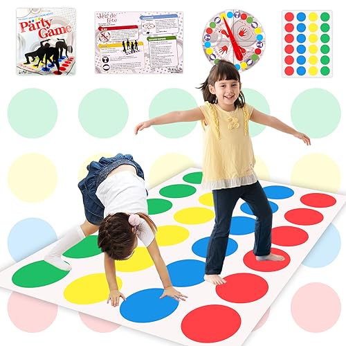 Twisting Spiele für Kinder Erwachsene,Twisting Spiel ab 6 Jahre, Twisting Balance Floor Game Pad,Kindergeburtstag Spiele, Outdoor Spiele für Kinder, Gartenspiele, Familienspiel, Partyspiele,Teamspiel