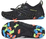 SAGUARO Badeschuhe Kinder Wasserschuhe Schwimmschuhe Jungen Mädchen Aquaschuhe Strandschuhe rutschfest Neoprenschuhe Surfschuhe Atmungsaktiv Wassersportschuhe Tauchschuhe St.1 Schwarz, Gr.33 EU