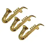 VICASKY 3stücke Mini Instrumente Für Puppenhaus Saxophon Deko Spielzeug Für Kinderzimmer Realistische Musikinstrumente Aus Raumgestaltung Für Zuhause Und Geschäfte