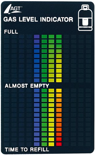AGT Gas Anzeige: Gasstand-Anzeiger für handelsübliche Gasflaschen, 22-stufige Skala (Gas Füllstandsanzeige, Gasflaschen Füllanzeige, Füllstandsanzeiger Gasflasche Camping)